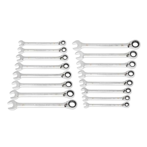 GEARWRENCH 16 Piece 90T Metric Reversible Ratcheting Wrench Set | 86629 by GEARWRENCH - Used condition - US$143.05