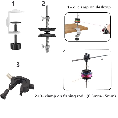 linguang Carretel de linha de pesca para molinete giratório, carretel de enrolamento de linha de pes