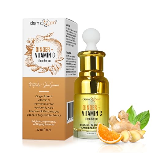 DERMAXGEN Turmeric & Vitamin C Face Serum + Cream Set – Hydrating, Glow-Boosting Skincare Duo with Ginger Extract for All Skin Types – Organic Moisturizer & Facial Serum Bundle