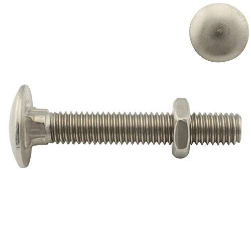 Preisvergleich Produktbild Flachrundschrauben / Schlossschrauben mit Sechskantmuttern ( niedrige Form ) - M6x60 - ( 10 Stück ) - Vollgewinde - DIN 603 / DIN 439 - Edelstahl A2 ( V2A ) - SC603 / SC439
