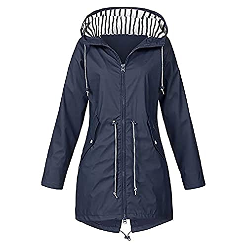 NAQ Ailovone Regenjacke Damen wasserdicht atmungsaktiv Winddicht Regenmantel Mit Kapuze Outdoor Plus Size dünne Mantel Leicht Regenmantel Wetterjacke Softshelljacken Cover