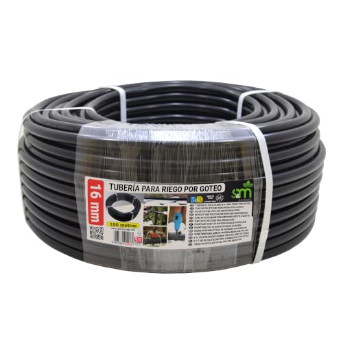 S&M 010064 – Tuyau pour arrosage en goutte à goutte, 16 mm x 100 m, noir