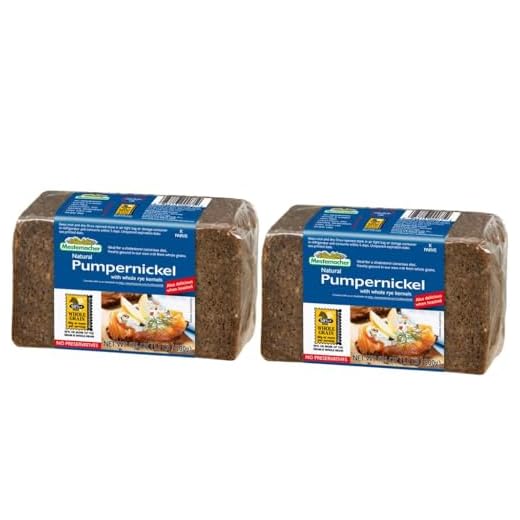 Mestemacher Whole Grain Bread (Pumpernickel, 17.6 oz, pack of 2)