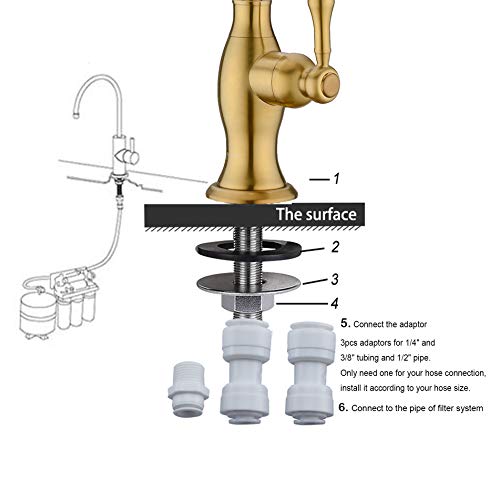 Brushed Gold Drinking Water Purifier Faucet With Soap Dispenser For Kitchen Sink #TOP3