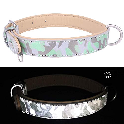 Reflective Dog Collar.with Heavy Duty Adjustable Metal Buckle Leather Dog Collar .Comfortable And Durable Waterproof Leather Pet Collar For Medium Large Dogs. #TOP6