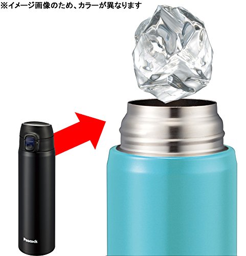 Bouteille One-Touch Peacock 0,55L en inox noir pour le bureau