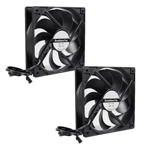 DIANN 2pcs 120mm Black Computer Case Fans High Performance Cooling Low Noise 3-Pin 1200 RPM Hydraulic Bearing Cooling Fan