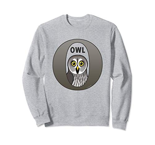 O is for Owl Cute Cartoon Owl Gift Idea | Bird Alphabet Sweatshirt