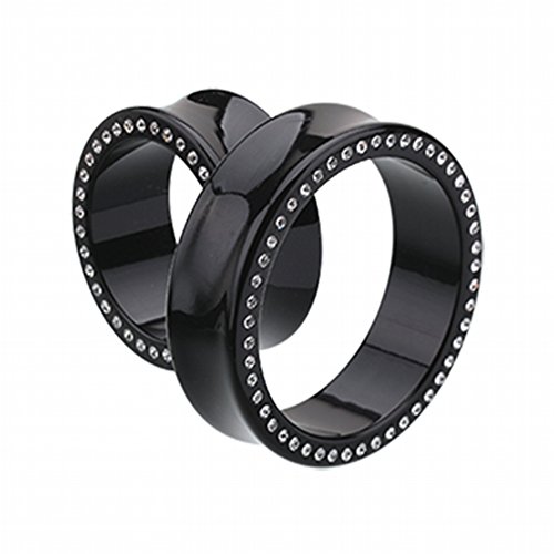 Supersize Multi Gem Acrylic Double Flared Ear Gauge Wildklass Tunnel Plug (Sold As Pairs) #TOP25