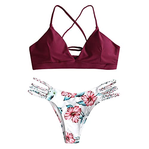 Bikinis Yutdeng Bikini Mujer Sexy Conjunto Verano Sexy Push Up Ropa De Playa Bikini de Triángulo Estampado Bohemio Dividido...