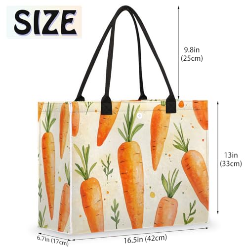 Carrot Grass Tote Bag for Women Large Beach Bag Reusable Tote Bags for Work Travel Beach Shopping2