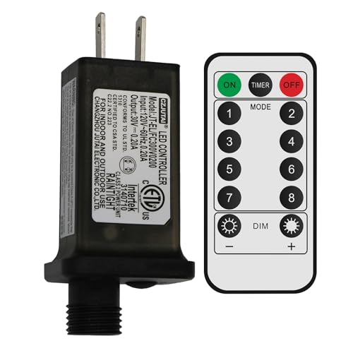 8 Mode Light LED Transformer 30V LED Controller Class 2 Power Supply Low Voltage US Plug Adapter Replacement for String Light Not Compatible with Christmas Trees Transformer