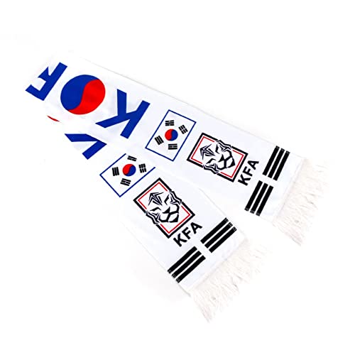 ISFIBA - 2-pack Of Soccer National Team Scarves,Soccer Fans Souvenir Double Side Logo Print Scarf,World Top 40 National Team Scarf(Korea)