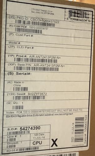 Image of AIR-ANT5114P2M-N=, 5-GHz 14-dBi 2-Port Directional Patch Antenna Designed for Outdoor Use with Cisco Aironet Access Points and Bridges