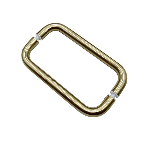 Ranbo Hardware 6" Back To Back Commercial Grade-304 Stainless Steel Push Pull Door Handle Compatible With 1/4" To 1/2" Thickness Glass Door For Frameless Shower Doors, (6 Inch, Gold) #TOP1