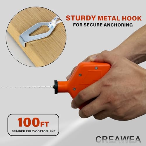 CREAWEA 2PCS Heavy Duty Chalk Line, Professional Construction Marking Tool, 100-Foot Line, Ergonomic Design, for Measuring and Layout (Blue and Orange) by CREAWEA - Image 5