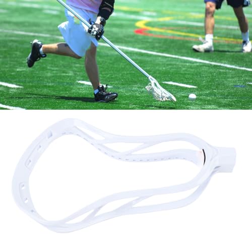 Decumeby Unstrung Lacrosse Head ImpactProof Nylon Material Easy Installation for Lacrosse Training (White)