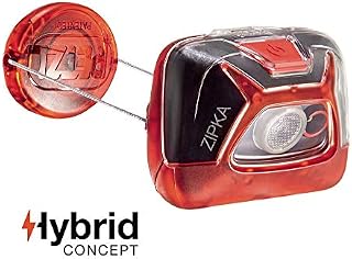 PETZL - ZIPKA Headlamp, 200 lumens, Ultra-Compact Headlamp, Red
