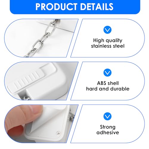 Window Locks Pets Child Safety, 2 Pack Adjustable Window Restrictors with Stainless Chain, No Drilling Window Safety Locks for UPVC Metal Wood for Baby Pet Protection Sliding Windows - Image 2