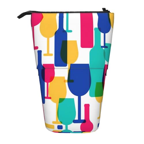 WYCZHY Estuche para copas de cóctel y botellas, estuche para lápices, espaciosas bolsas para lápices, bolsa para bolígrafos, trabajo, oficina, suministros de artistas, Black, Talla única, Organizador