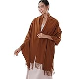 RIIQIICHY Winter Scarf for Women Caramel Pashmina Shawls Wraps for Evening Dresses Large Warm Soft Scarves