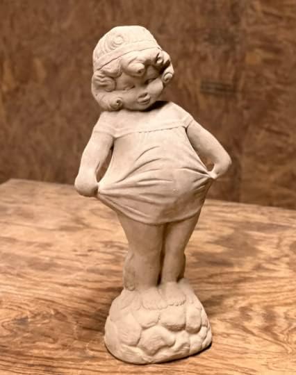 Concrete Standing Girl Statue Outdoor or Indoor Girl Figure for Patio Garden or Yard