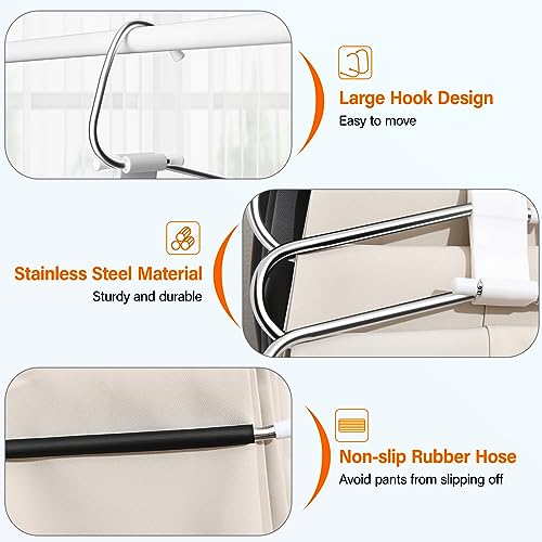 Upgraded Collapsible Pants Hangers Space Saving, 6 Layers Clothes Rack, Stainless Steel Multifunctional Closet Organizer, Non Slip Metal Hangers for Pants Jeans Skirts Trousers (2 Pack) by Fayleeko - Image 5