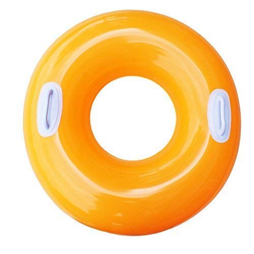 Toy Imagine Inflatable Float Tube Ring for Swimming Pool for 8 Years and Above | Swim Float Tubes with Handle for Fun Pool Party for Kids and Adults (Orange,Green, Pink)