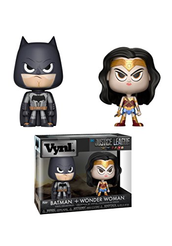 Funko- VYNL 4" 2-Pack: DC: Wonder Woman & Batman Liga Sprawiedliwości, 30846, Wielokolorowy