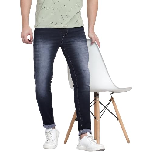 linaria Men Blue Stretchable Denim Slim fit Jeans-picture-19
