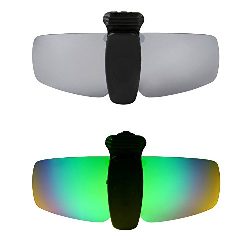 Lunettes de soleil clip en titane avec verres verts polarisés UV400