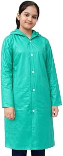 Nephar Kids Boys & Girls Waterproof Hooded Raincoat | Long Length PVC Rain Wear Jacket | Lightweight Full Sleeve Button Cl... Price In India