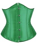 Alivila.Y Fashion Sexy Vintage Corset Underbust Satin Bustier Renaissance Corsets Top 2686A-Green-XS