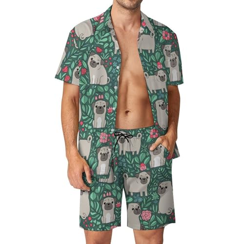 Ensemble chemise et short Carlin pour homme tenue d'été 2 pièces taille S