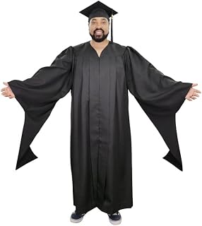 CLERKMANS Unisex Masters Graduation Cap and Gown with Year date Tassel for University Students and Faculty
