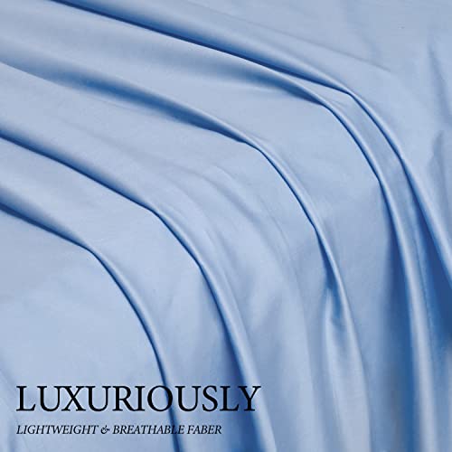 4 Piece Luxury Bed Sheet Set, Premium Microfiber Bed Sheets, Deep Pockets, Hypoallergenic, Breathable, Quiet & Machine-Washable Bedding Set, Wrinkle & Fade Resistant (Full, Aque) #TOP2
