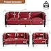 Minimalist Style 3 Seater Sofa, Mid-Century Modern Faux Leather Sofa Couch with Fixed-Shape Iron Frame, Upholstered Couch Chair for Living Room, Office, Apartment (Burgundy, Loveseat Sofa)