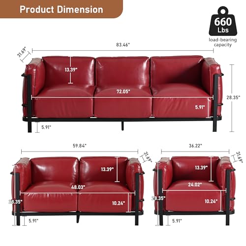 Sillón moderno con tapizado sintético rojo vino miniatura 2