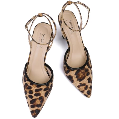 Image of Susanny Heels for Women Stiletto Closed Pointed Toe Backless Dress Shoes High Heels Sexy Kitten Pumps Wedding Guest Party Dance Prom Dressy Comfort Shoes