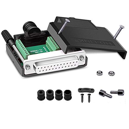 ANMBEST DB25無はんだメスRS232 D-SUBシリアルアダプター、16mm薄型25ピンポートターミナルはんだ付けなしブレイクアウトコネクタボード、ケースアクセサリ付き