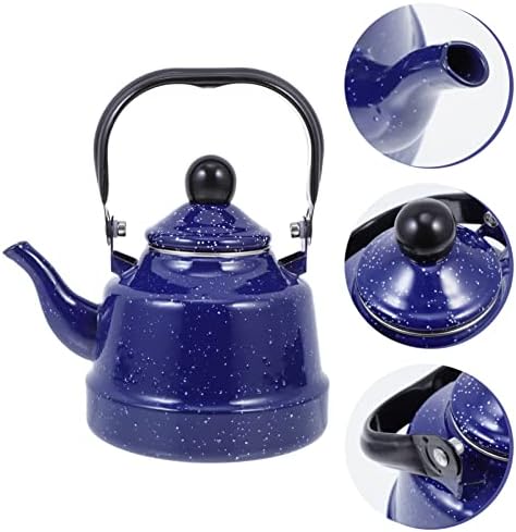 1. 1L Vintage Enamel Teapot Kettle: Stainless Steel Stove Top Tea Kettle Dot Coffee Kettle Flat Bottom Kettle Warmer Teakettle for Stovetop