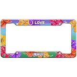 GRAPHICS & MORE Tropical Hibiscus License Plate Frame I Love Places Things M - Maui