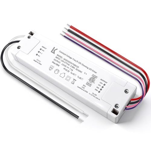 Image of 12V 100W Dimmable LED Driver, 5-in-1 Constant Voltage Triac /ELV /MLV /0-10V /1-10V /PWM /V-R Dimming AC to DC Power Supply, ETL Listed LED Transformer, Compatible with Leviton Dimmer