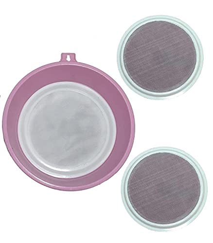 QUISTAL Plastic 3-in-1 Interchangeable Sieve for Flour, Spices/Atta Chalni/Food Strainer for Kitchen (Pack of 1, Multicolor)