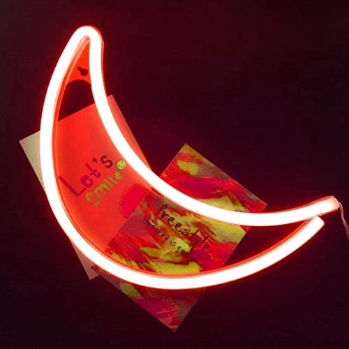 ネオンライトLEDネオンナイトライト、星のサインライト壁の装飾的なナイトライト子供用寝室のバッテリーとUSB電源の家の装飾 (赤)