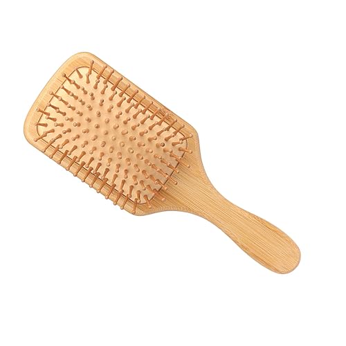 Escova de Cabelo de Bambu Antifrizz Massageadora Natural 24,5 x 8,5 cm – Desembaraça sem Quebrar, Reduz Estática, Sustentável, Ideal para Todos os Tipos de Cabelo