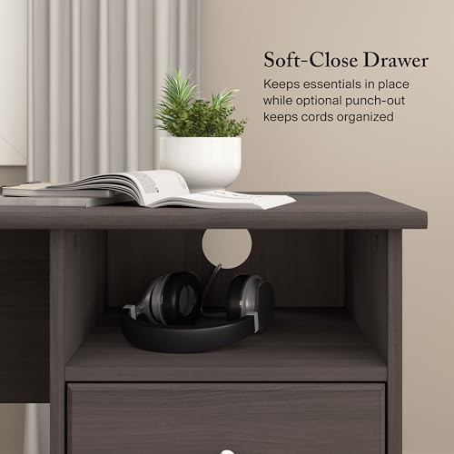 Bush Home Cabot 60W L Shaped Computer Desk with Storage in Heather Gray, 60-inch Corner Table with Drawers for Home Office Workspace — view 6