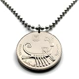 1985 Israel 10 Sheqalim coin pendant Jewish galley ship menorah Jerusalem Haifa Rishon LeZion Petah Tikva Ashdod Star of David Netanya Judea Beersheba Nazareth Tel Aviv Torah Hebrew Talmud Jew n002231