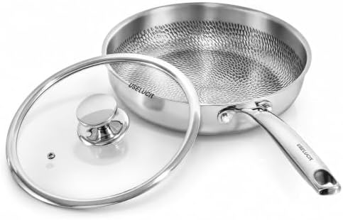 USELUCK Titanium Pans for cooking 8 Inch, No Coating Non-Toxic wi...