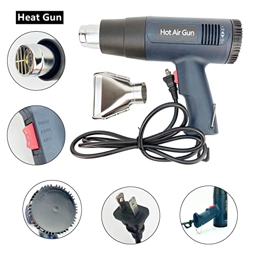 Umaki Car Wrap Kit With Heat Gun, Window Tinting Film Installation Kit Vinyl Application Tools Inlcudes Film Knife Cutter, Sticker Remover, Edge Wrap Squeegee, Vinyl Scraper, Rubber Tint Squeegee #TOP1